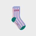 Chaussettes en coton peigné rayées - Love: Taille unique: 37/40 — vue 1 sur 3