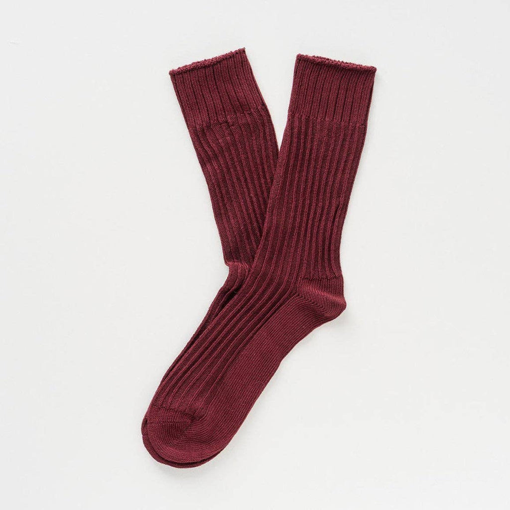 Chaussettes à rayures tricotées en coton biologique KLUE | Bordeaux: 36-40 — vue 3 sur 5