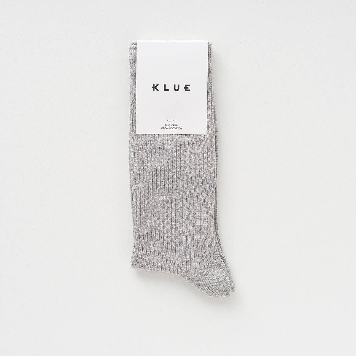 Chaussettes à fines rayures unies en coton biologique KLUE | Gris clair: 36-40 — vue 4 sur 5