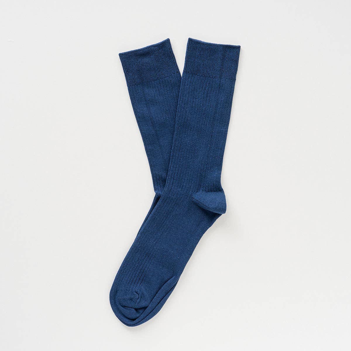 Chaussettes à fines rayures unies en coton biologique KLUE | Marine: 36-40 — vue 4 sur 6