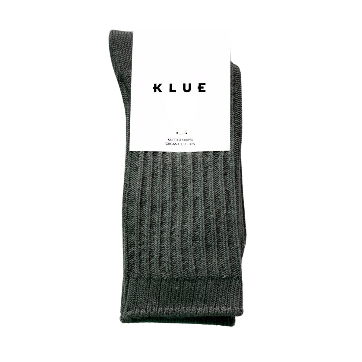 Chaussettes à rayures tricotées en coton biologique KLUE | Kaki: 36-40 — vue 1 sur 6