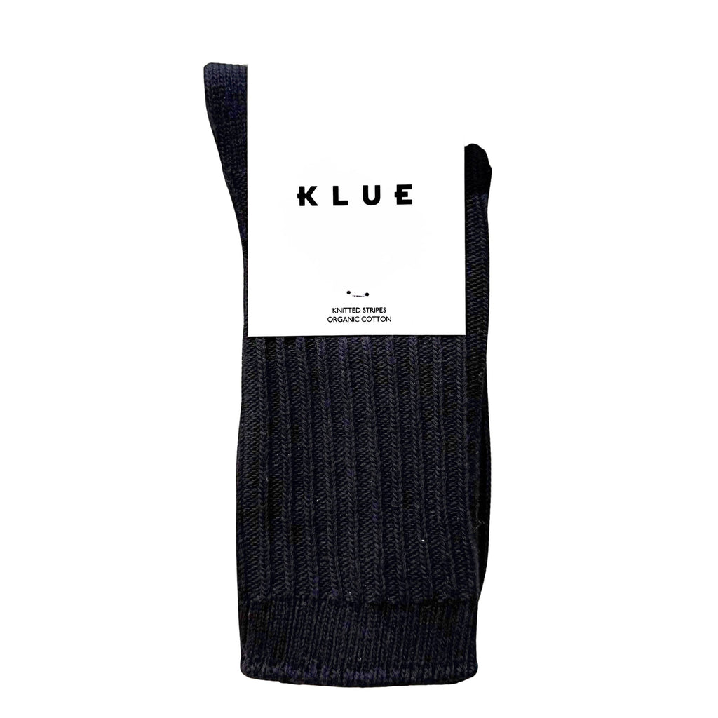 Chaussettes à rayures tricotées en coton biologique KLUE | Noir: 36-40 — vue 1 sur 5