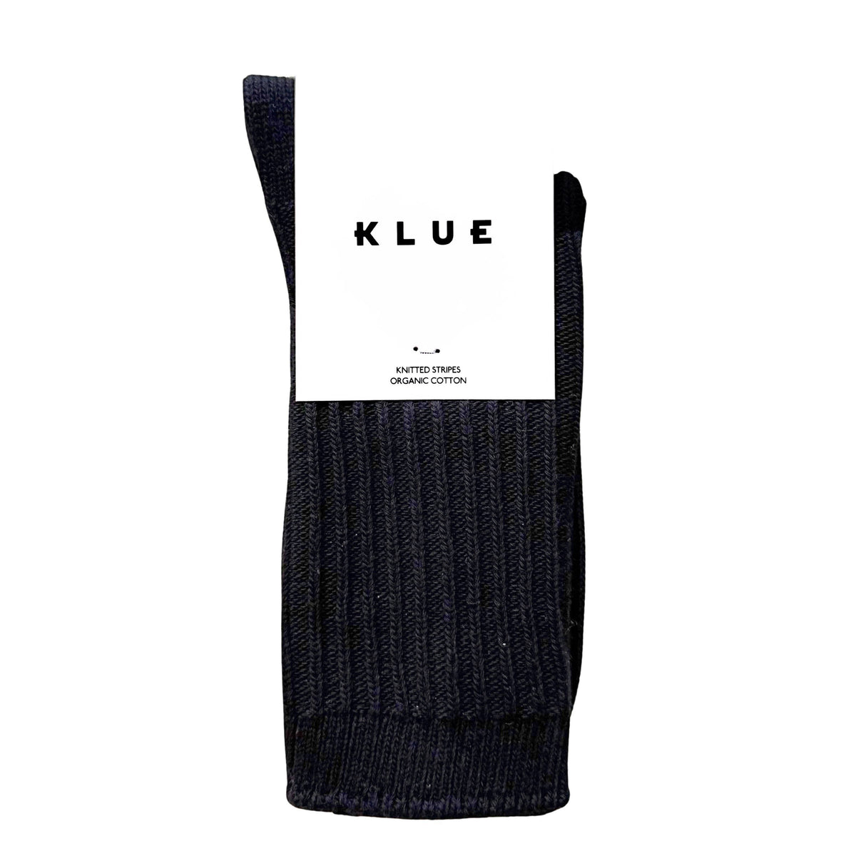 Chaussettes à rayures tricotées en coton biologique KLUE | Noir: 36-40 — vue 1 sur 5