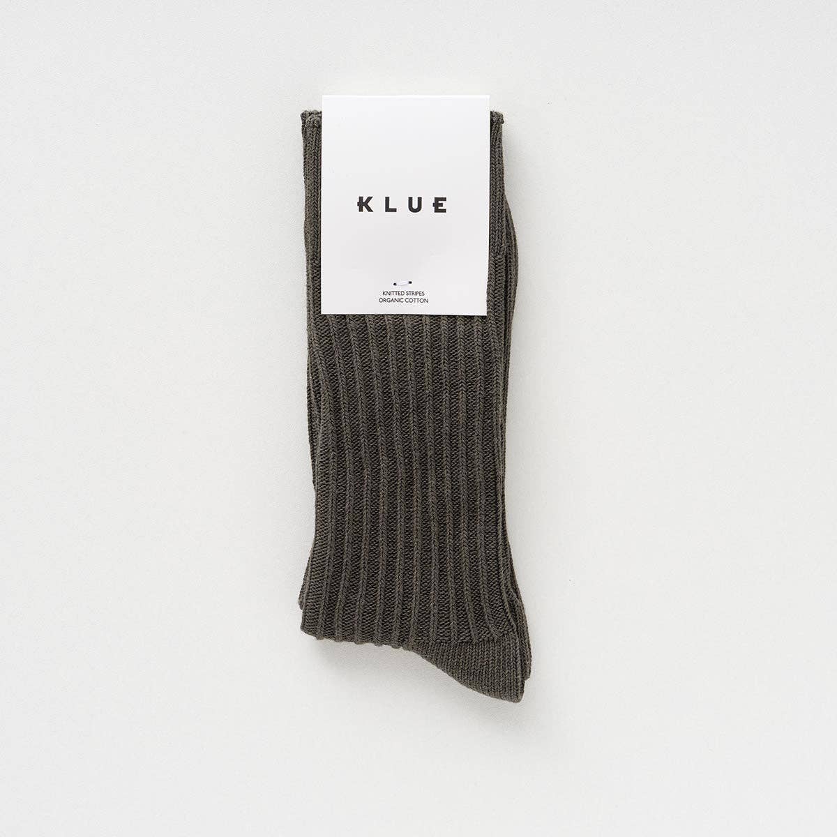 Chaussettes à rayures tricotées en coton biologique KLUE | Kaki: 36-40 — vue 3 sur 6