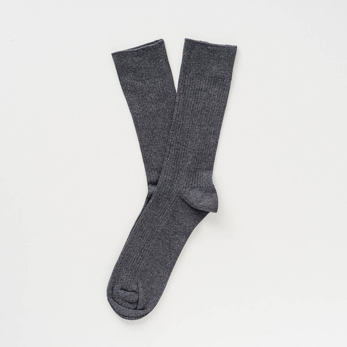 Chaussettes à fines rayures unies en coton biologique KLUE | Anthracite: 36-40 — vue 3 sur 5