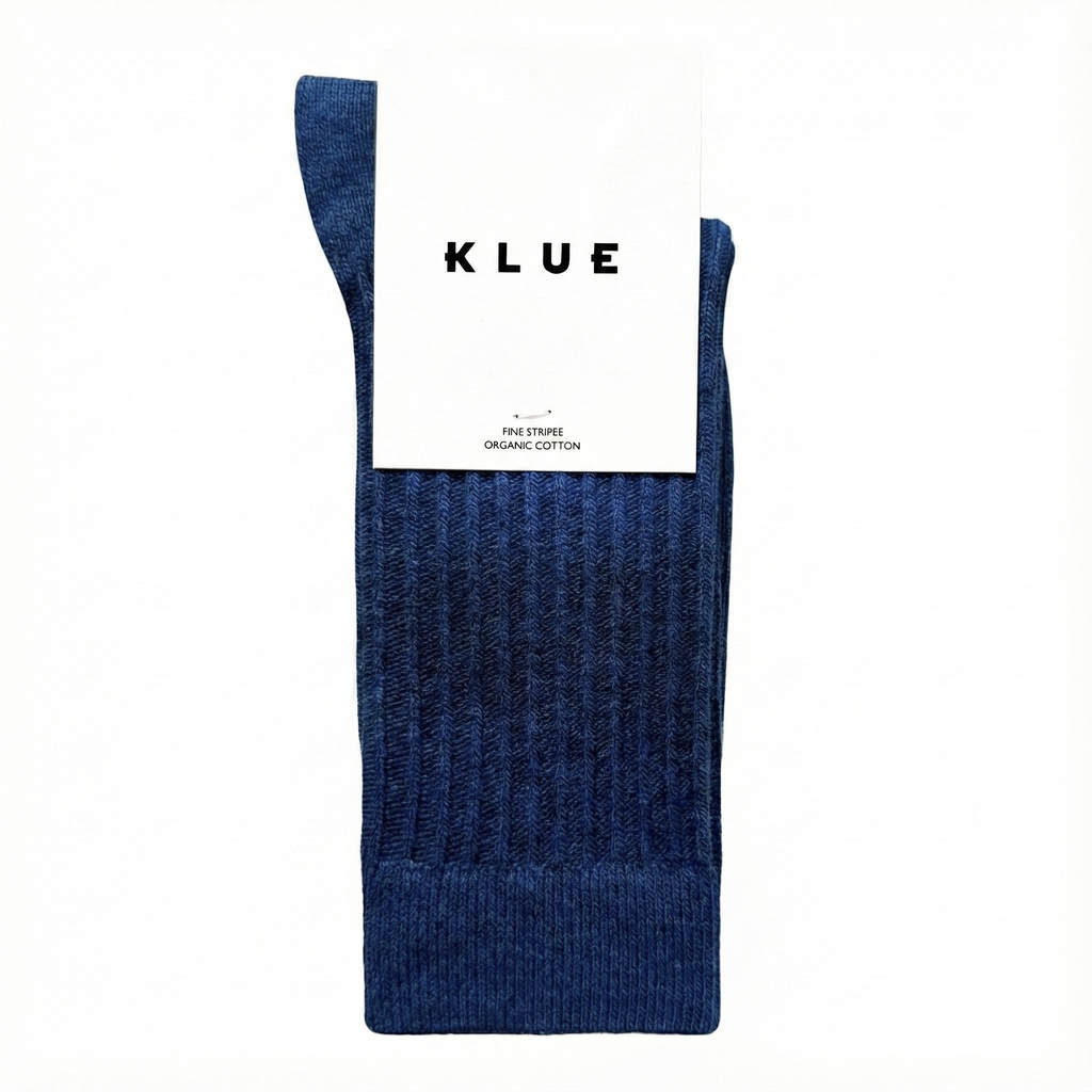 Chaussettes à rayures tricotées en coton biologique KLUE | Marine: 36-40 — vue 1 sur 7