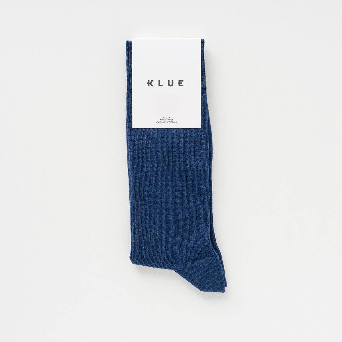 Chaussettes à fines rayures unies en coton biologique KLUE | Marine: 36-40 — vue 3 sur 6