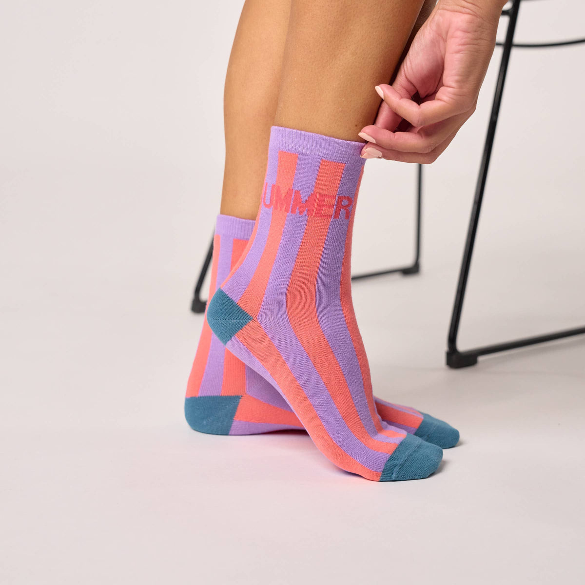 Chaussettes en coton peigné à message - Summer: Taille unique: 37/40 — vue 3 sur 4