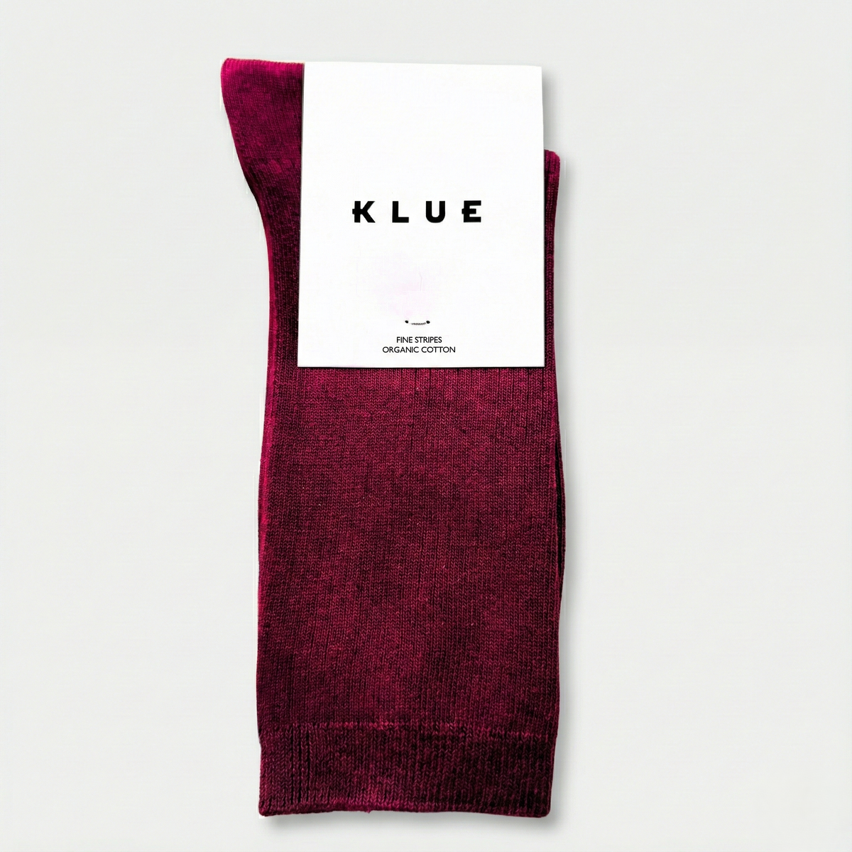 Chaussettes à fines rayures unies en coton biologique KLUE | Bourgogne: 36-40 — vue 1 sur 6