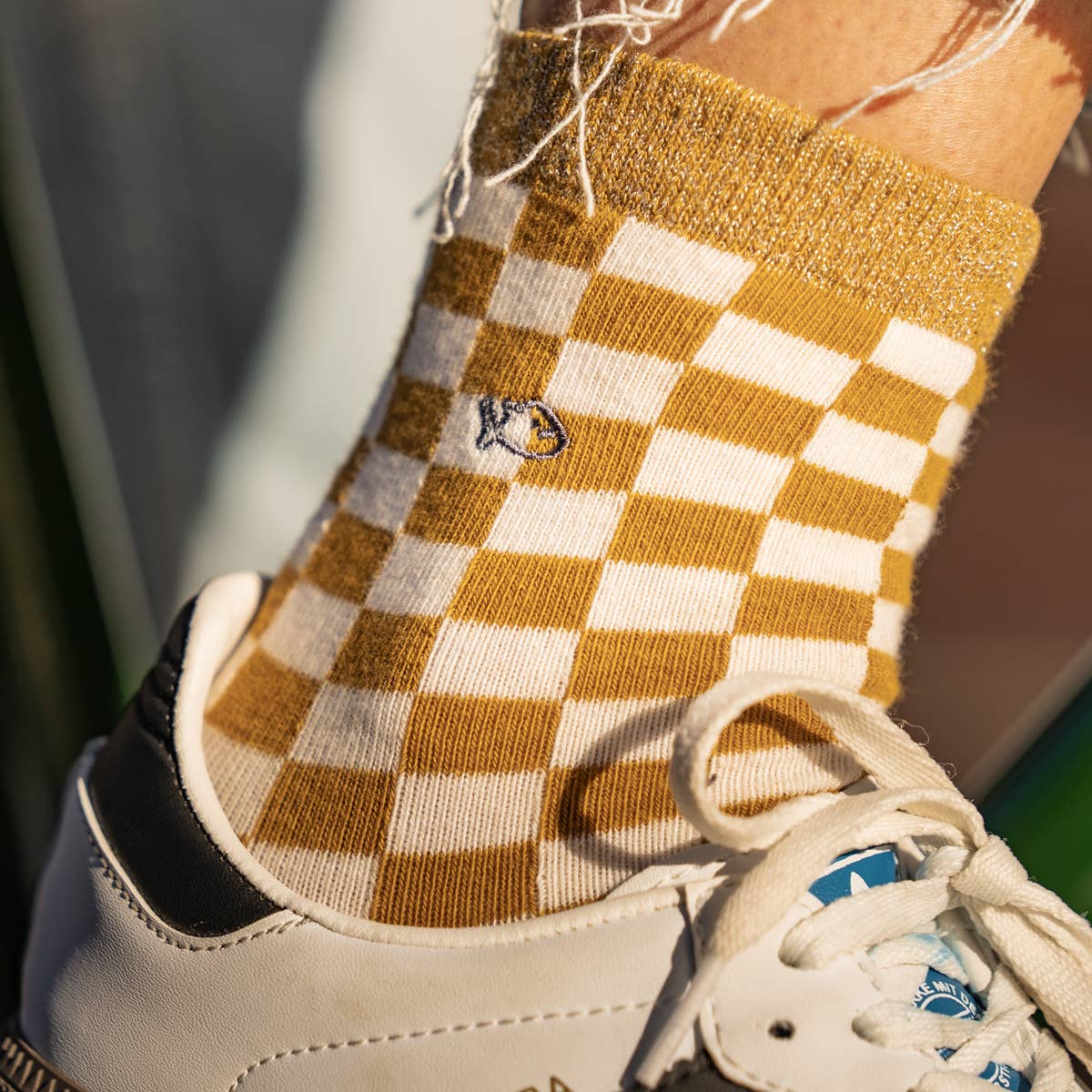 Chaussettes À Carreaux - Moutarde et Blanc: Size - One size : 4 / 7 — vue 4 sur 4