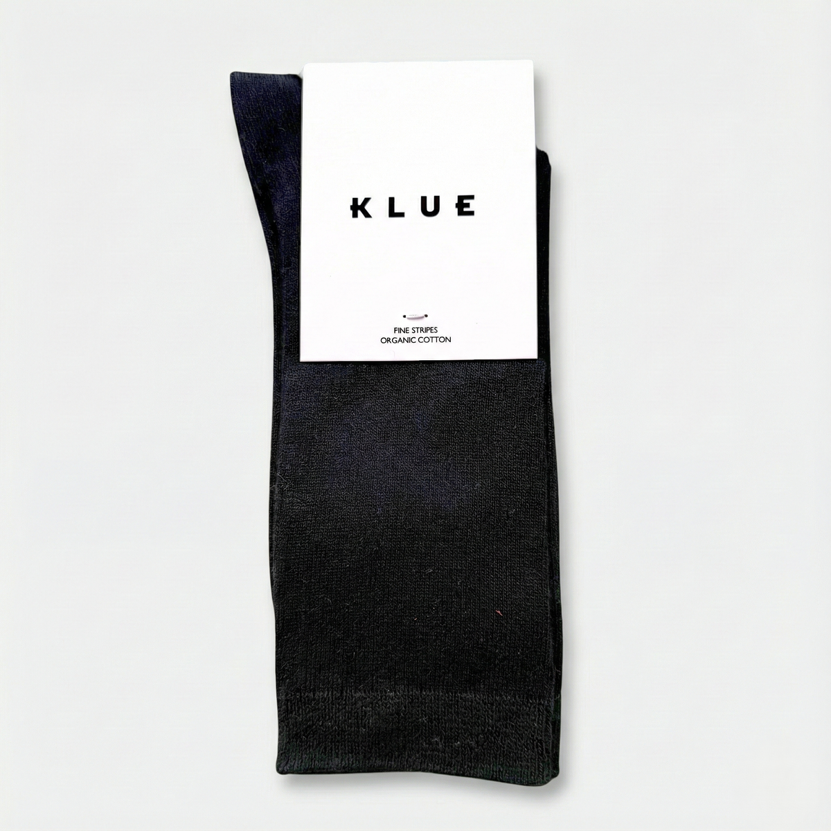 Chaussettes à fines rayures unies en coton biologique KLUE | Noir: 36-40 — vue 1 sur 6