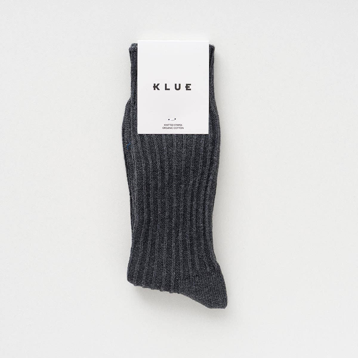 Chaussettes à rayures tricotées en coton biologique KLUE | Anthracite: 36-40 — vue 2 sur 5