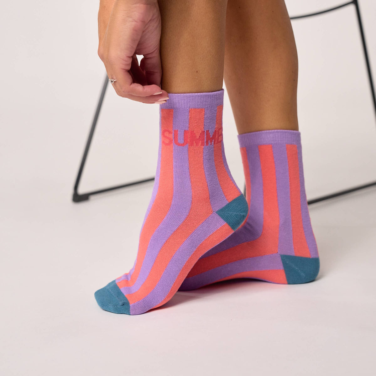 Chaussettes en coton peigné à message - Summer: Taille unique: 37/40 — vue 2 sur 4