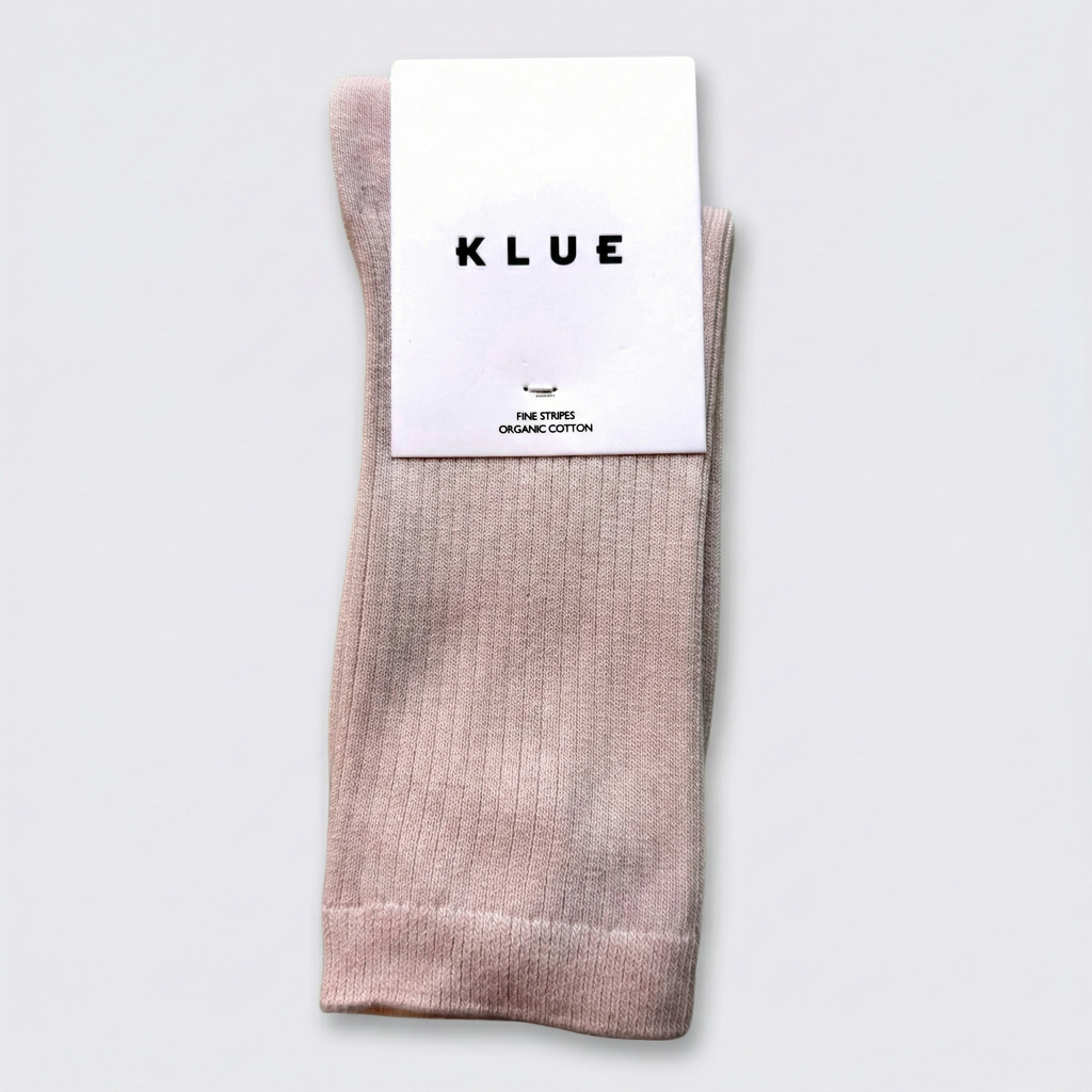 Chaussettes à fines rayures unies en coton biologique KLUE | Beige: 36-40 — vue 1 sur 6
