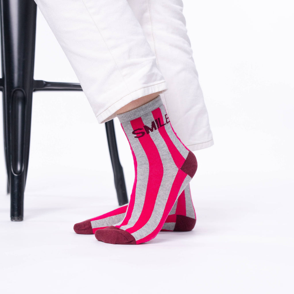 Chaussettes en coton peigné à message - Smile: Taille unique: 37/40 — vue 3 sur 3