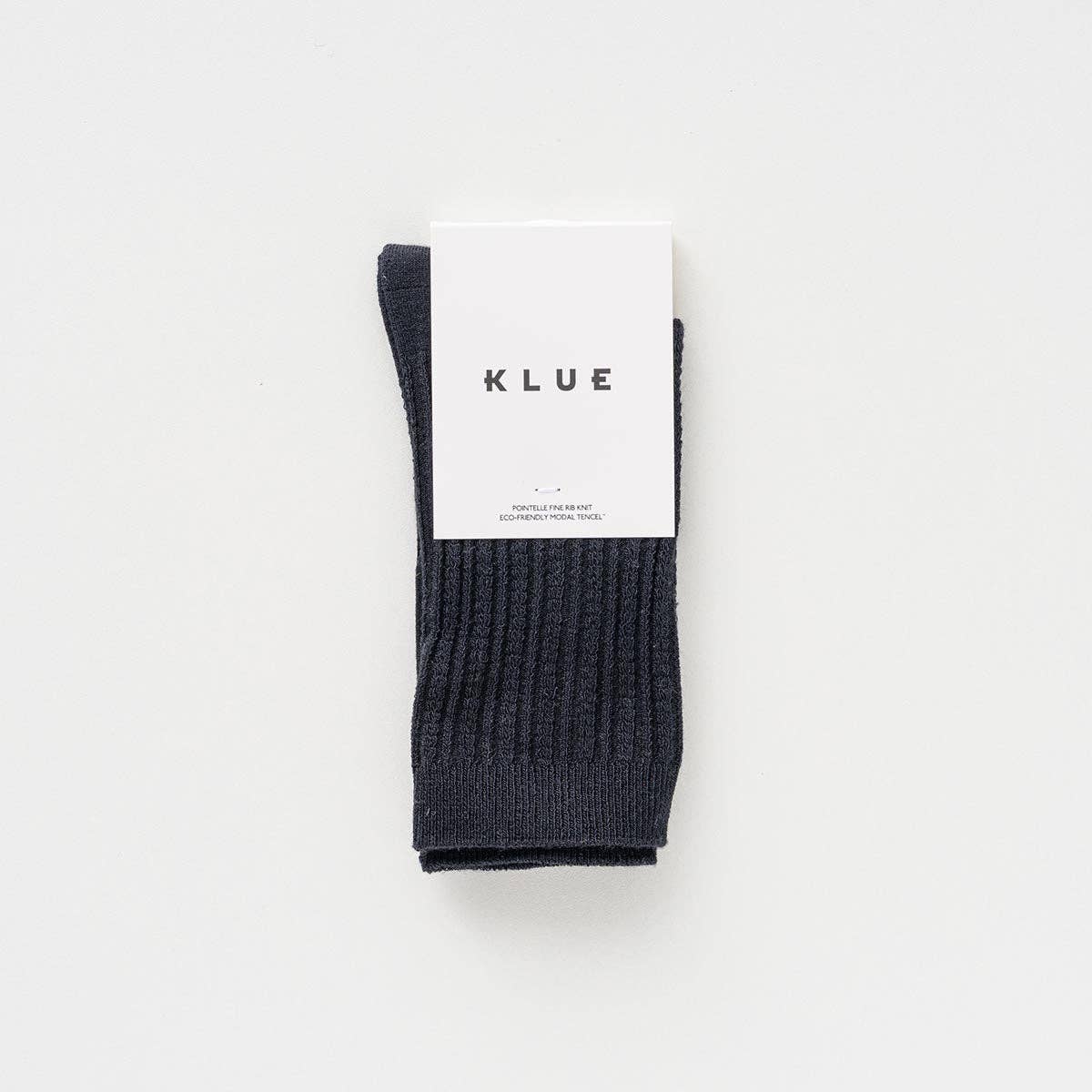 KLUE Pointelle Côtelé Fin en Tricot | Noir: 36-40 — vue 3 sur 4