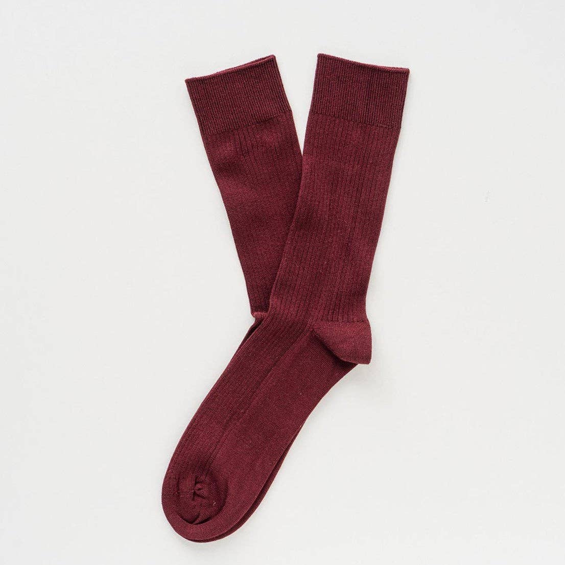 Chaussettes à fines rayures unies en coton biologique KLUE | Bourgogne: 36-40 — vue 4 sur 6