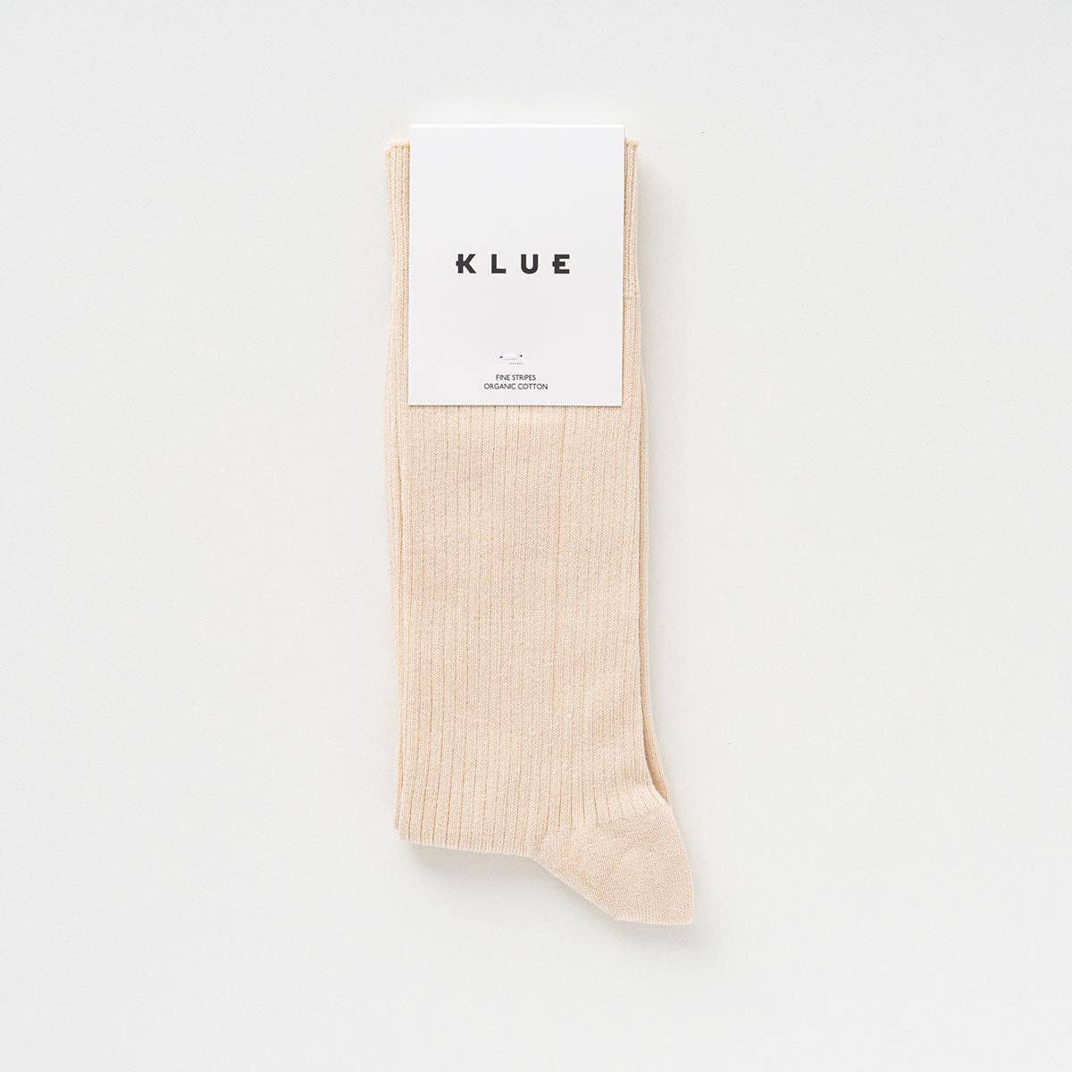 Chaussettes à fines rayures unies en coton biologique KLUE | Beige: 36-40 — vue 2 sur 6
