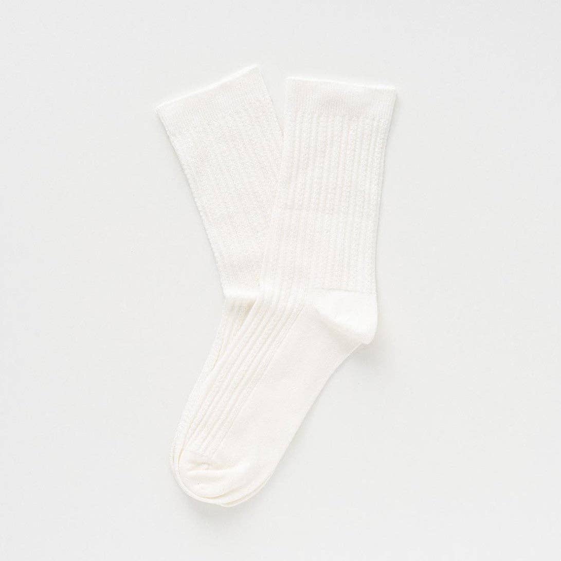 KLUE Pointelle Côtelé Fin en Tricot | Blanc: 36-40 — vue 3 sur 4
