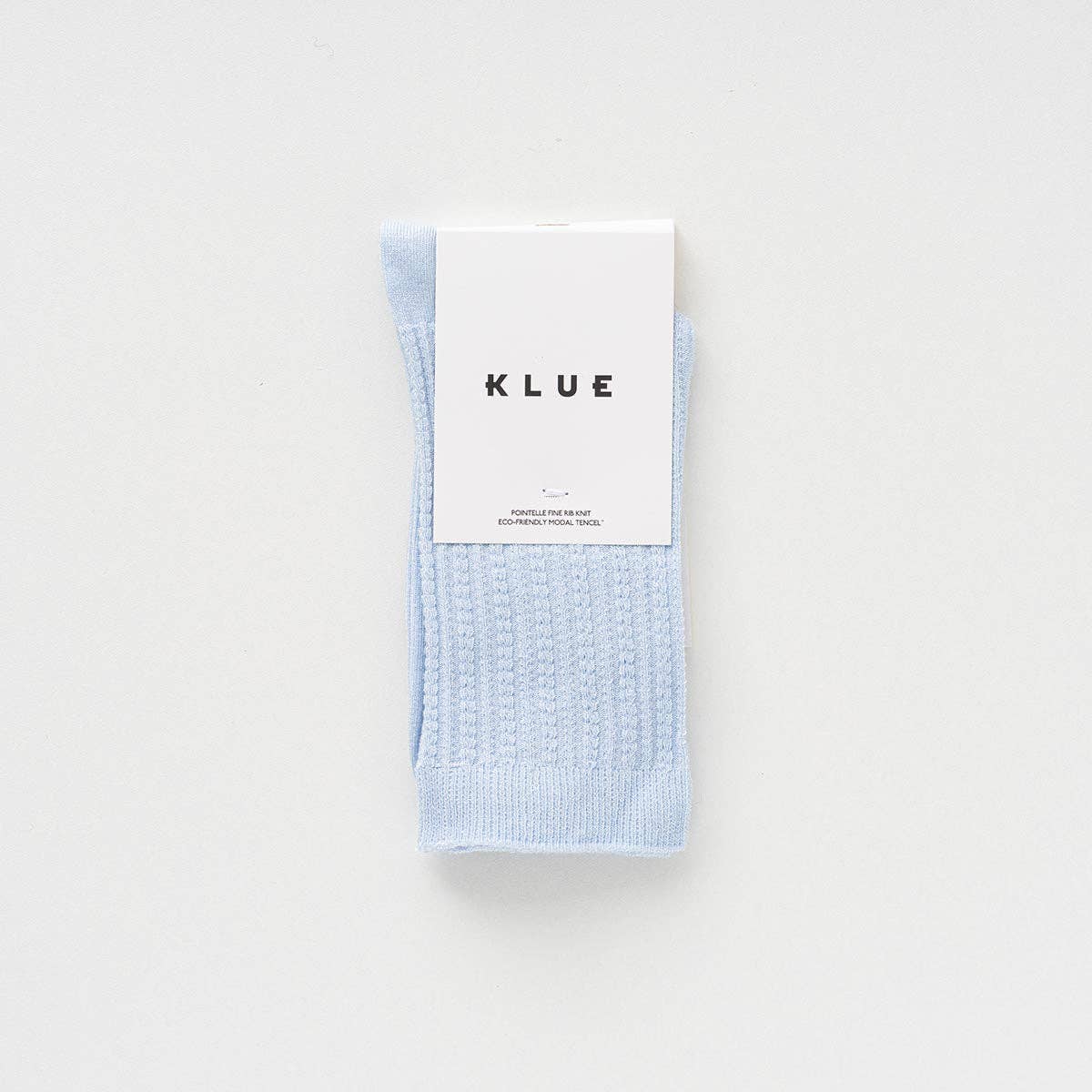 KLUE Pointelle Côtelé Fin en Tricot | Bleu Ciel: 36-40 — vue 2 sur 4