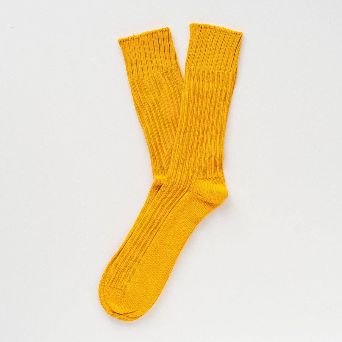 Chaussettes à rayures tricotées en coton biologique KLUE | Moutarde: 36-40 — vue 3 sur 6