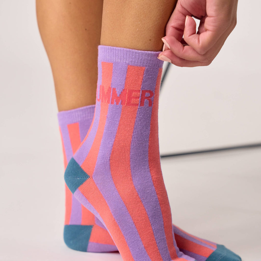 Chaussettes en coton peigné à message - Summer: Taille unique: 37/40 — vue 4 sur 4