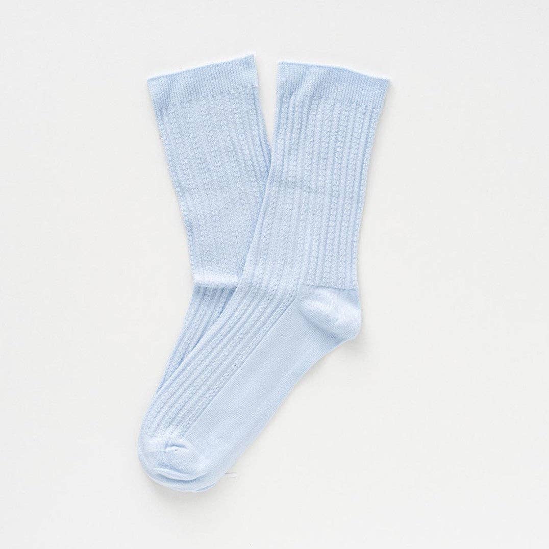 KLUE Pointelle Côtelé Fin en Tricot | Bleu Ciel: 36-40 — vue 3 sur 4