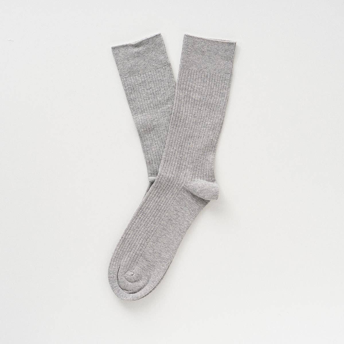 Chaussettes à fines rayures unies en coton biologique KLUE | Gris clair: 36-40 — vue 5 sur 5