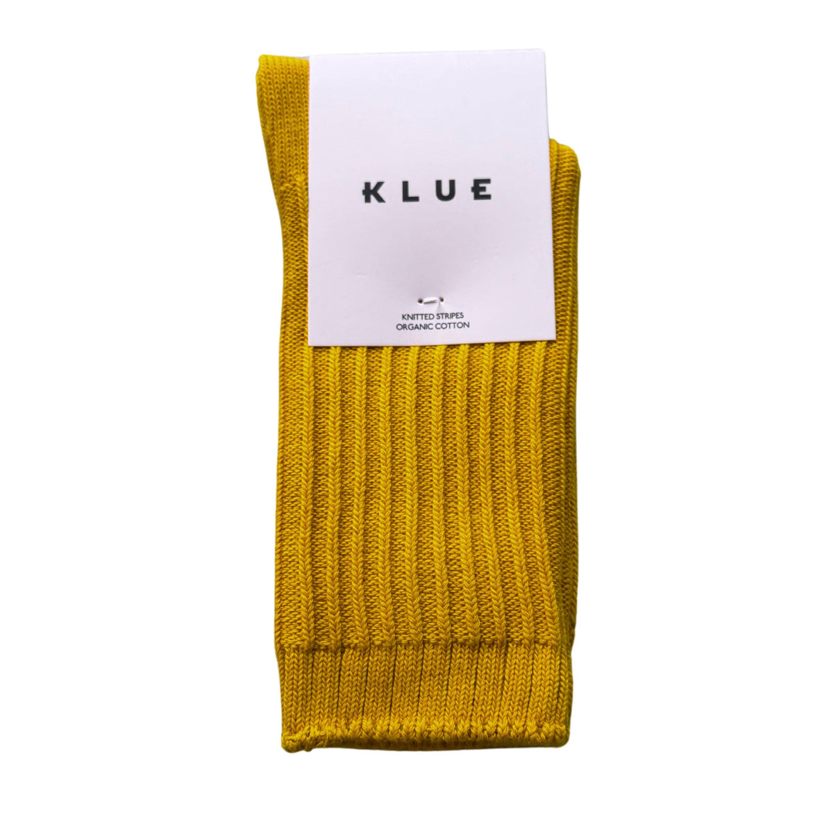 Chaussettes à rayures tricotées en coton biologique KLUE | Moutarde: 36-40 — vue 1 sur 6