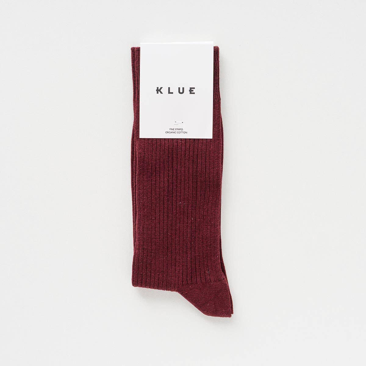 Chaussettes à fines rayures unies en coton biologique KLUE | Bourgogne: 36-40 — vue 3 sur 6