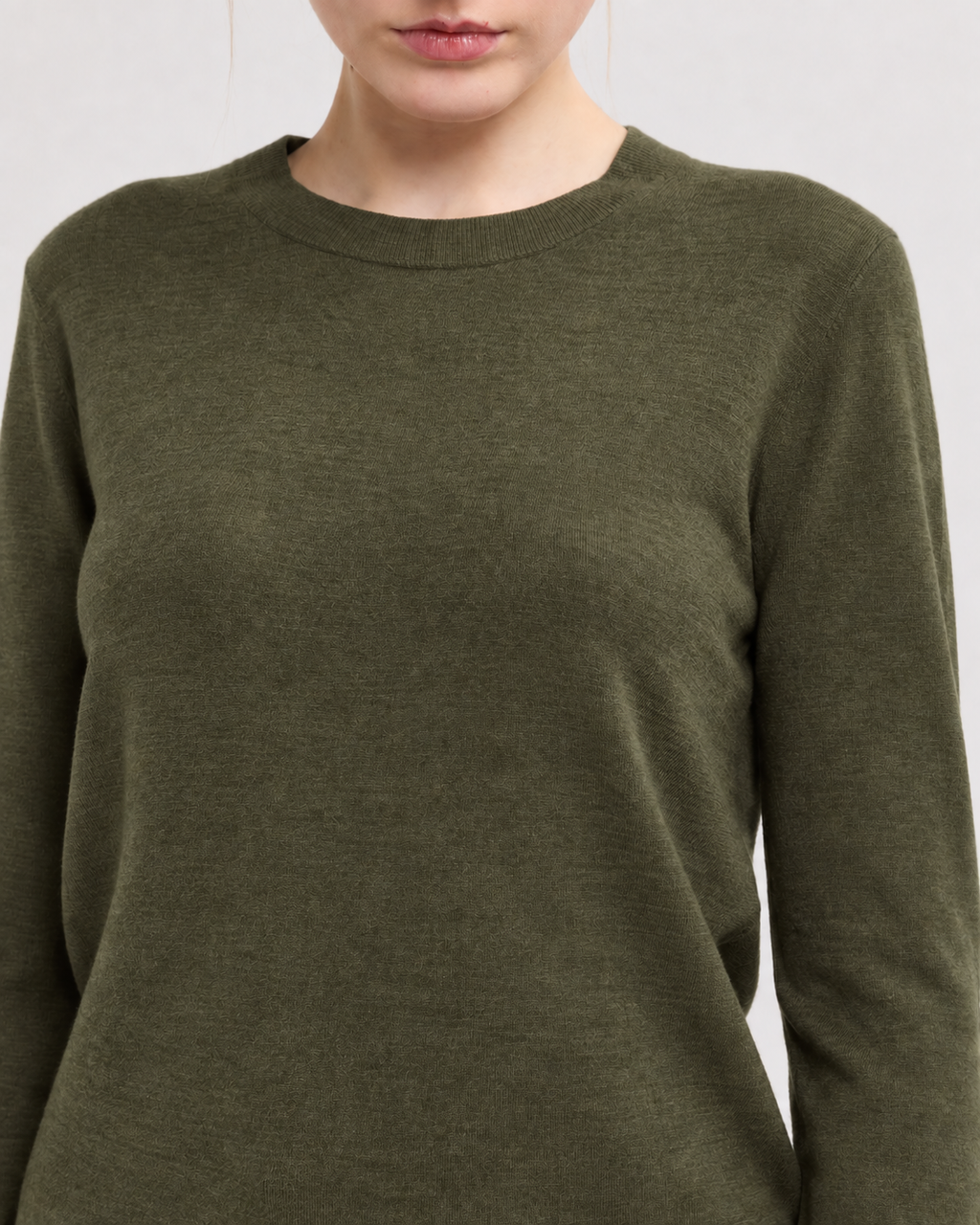 Détail maille du pull Catelina en cachemire artichaut foncé Absolut Cashmere
