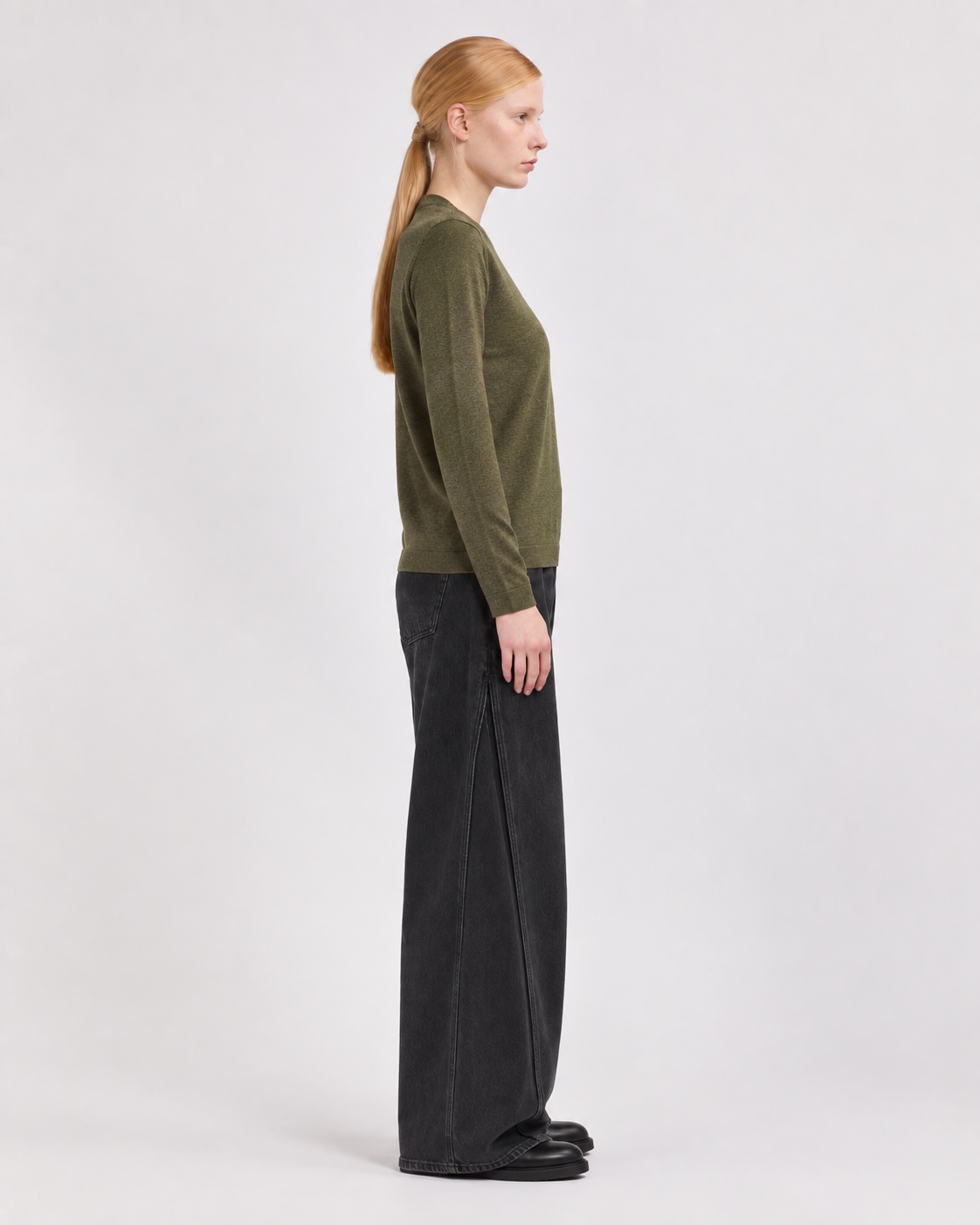 Pull Catelina en cachemire artichaut foncé Absolut Cashmere vue de profil