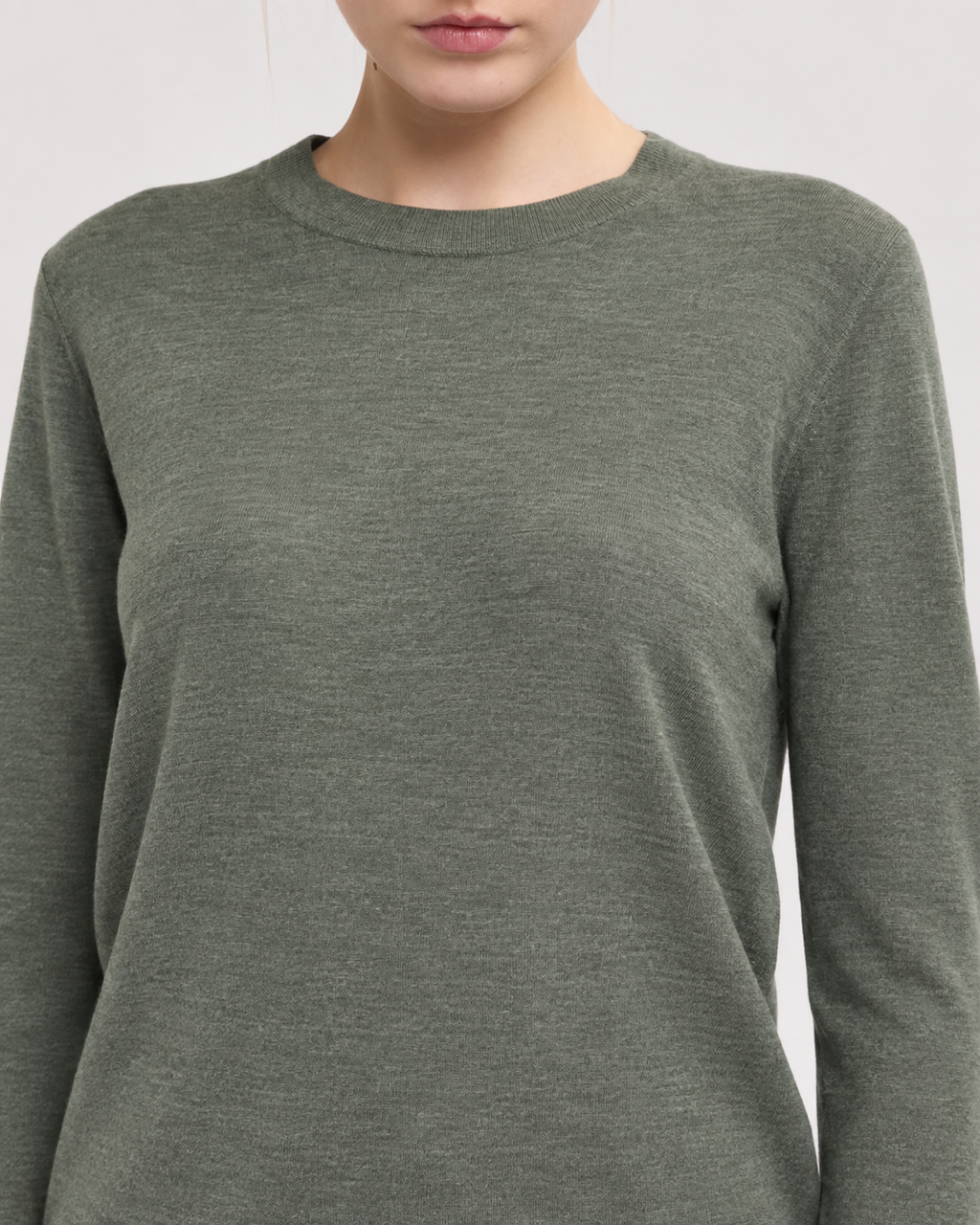 Détail maille du pull Catelina en cachemire sauge foncée Absolut Cashmere