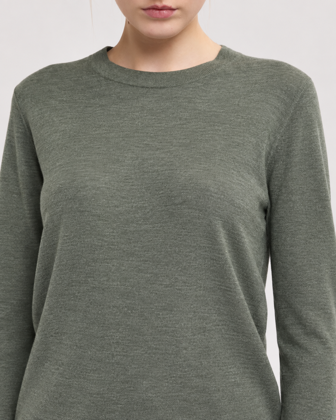 Détail maille du pull Catelina en cachemire sauge foncée Absolut Cashmere