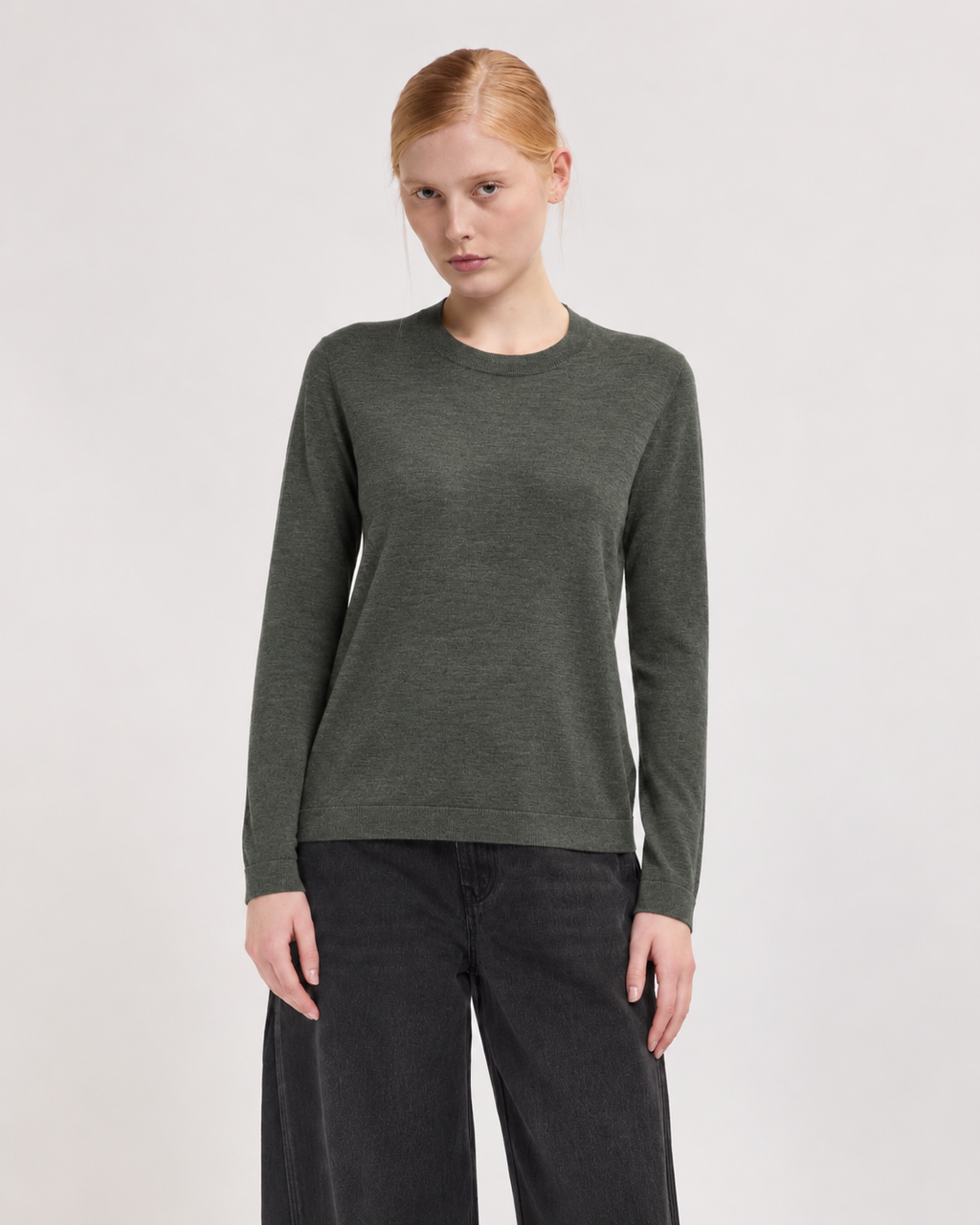 Pull Catelina en cachemire sauge foncée Absolut Cashmere vue de face