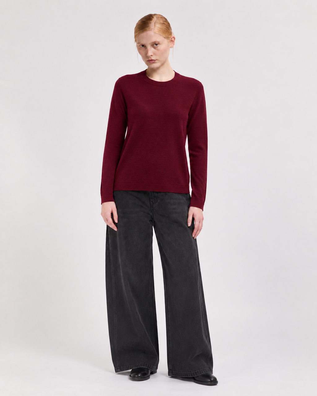 Pull Catelina en cachemire cerise profonde Absolut Cashmere vue de face