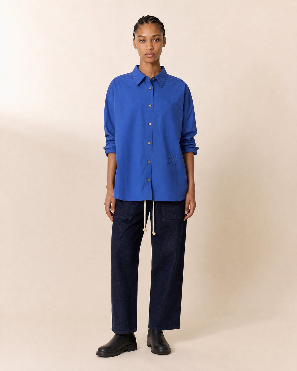 Chemise Cox bleue Leon & Harper — photo officielle 2