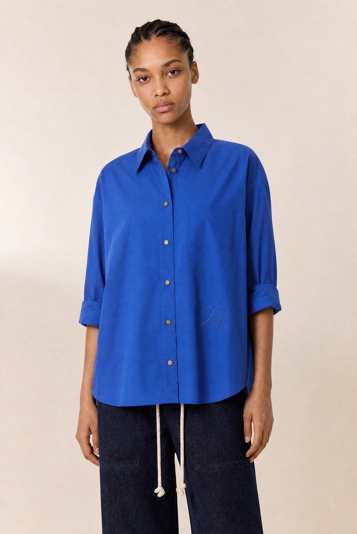Chemise Cox bleue Leon & Harper — photo officielle 4
