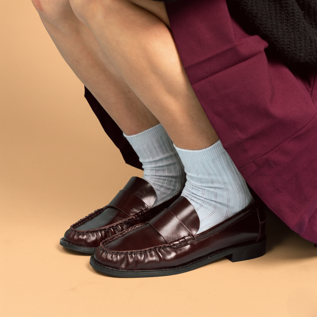 KLUE Pointelle Côtelé Fin en Tricot | Bleu Ciel: 36-40 — vue 4 sur 4