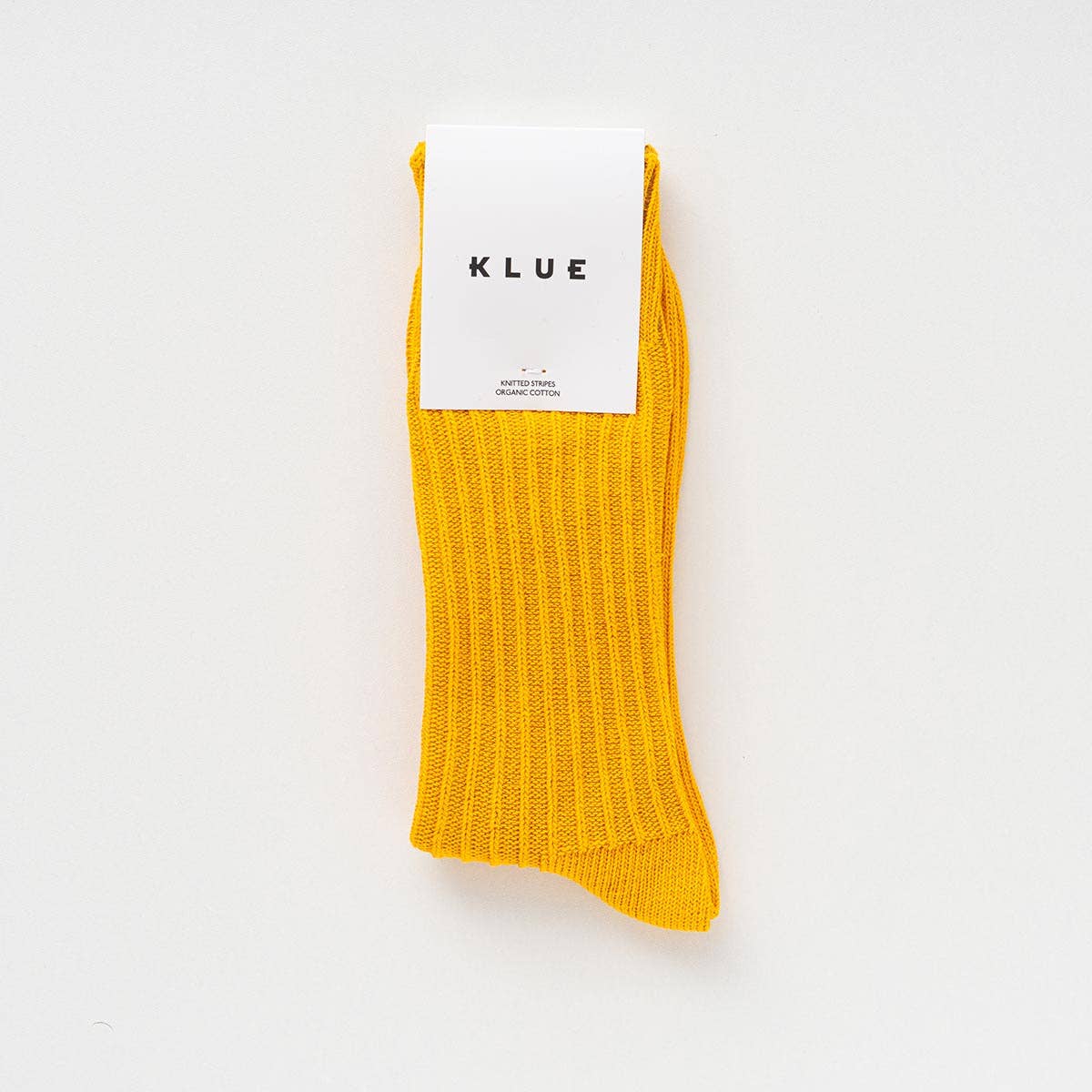 Chaussettes à rayures tricotées en coton biologique KLUE | Moutarde: 36-40 — vue 2 sur 6