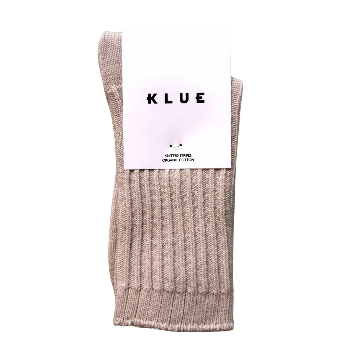 Chaussettes à rayures tricotées en coton biologique KLUE | Beige: 36-40 — vue 1 sur 5