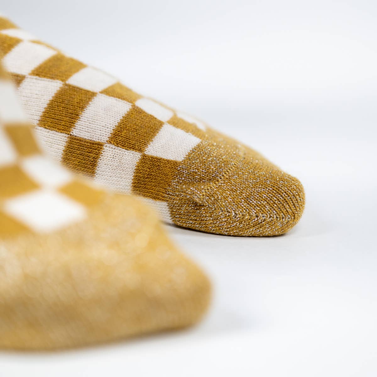 Chaussettes À Carreaux - Moutarde et Blanc: Size - One size : 4 / 7 — vue 3 sur 4