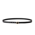 Ceinture noire minimaliste femme ELEH avec boucle ronde dorée