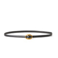 Ceinture fine noire femme ELEH avec boucle ovale dorée