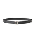 Ceinture fine noire femme ELEH avec boucle carrée argentée