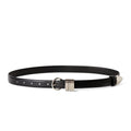 Ceinture skinny noire femme ELEH avec boucle argentée et détail bijou