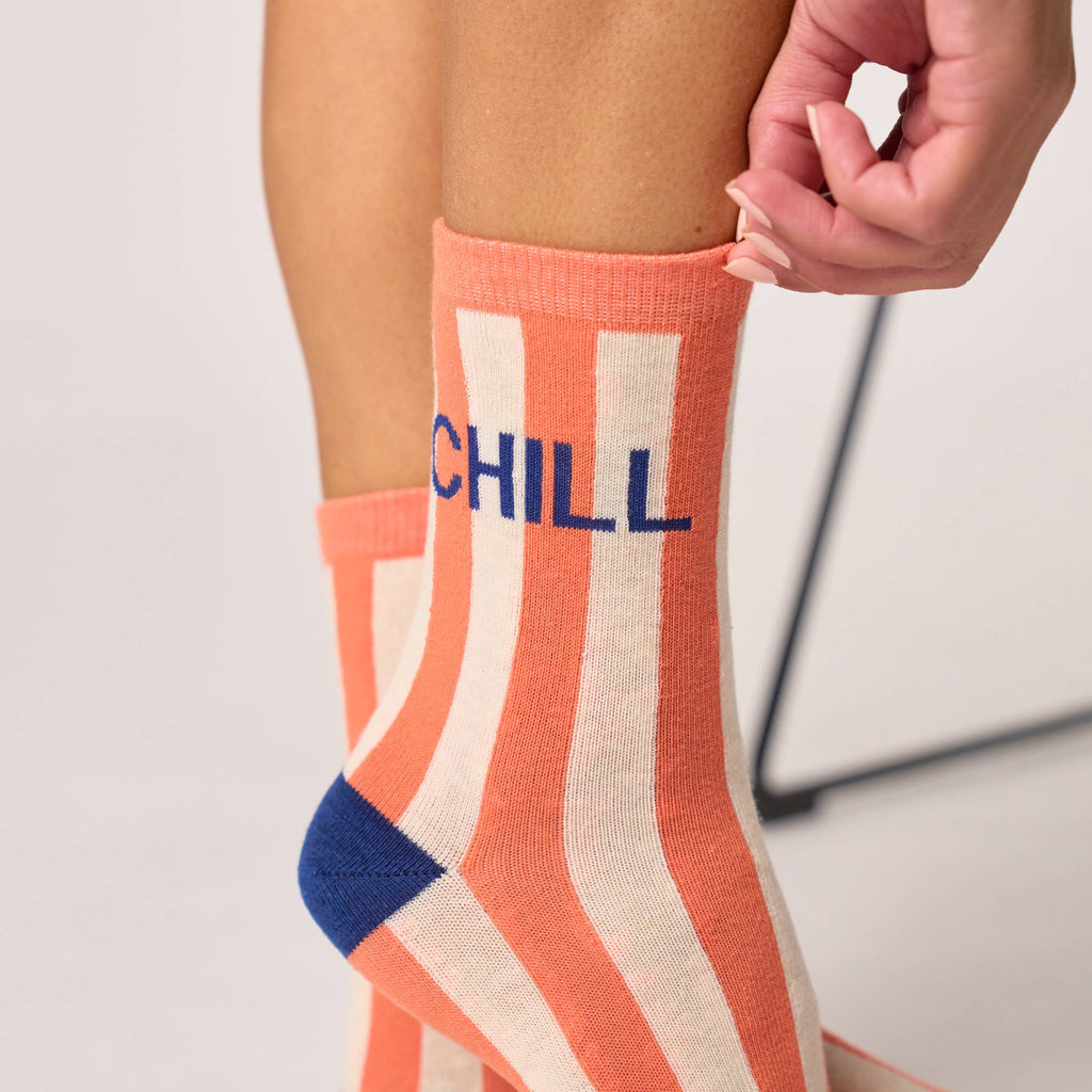 Chaussettes en coton peigné à message - Chill: Taille unique: 37/40 — vue 4 sur 4