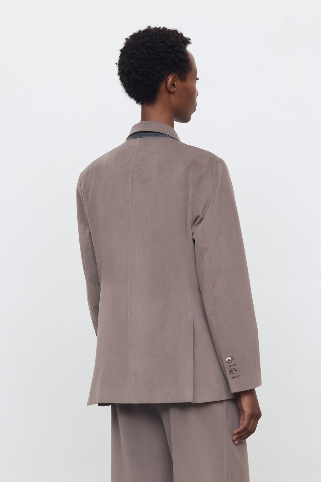 Blazer croisé taupe femme ELEH vue de dos