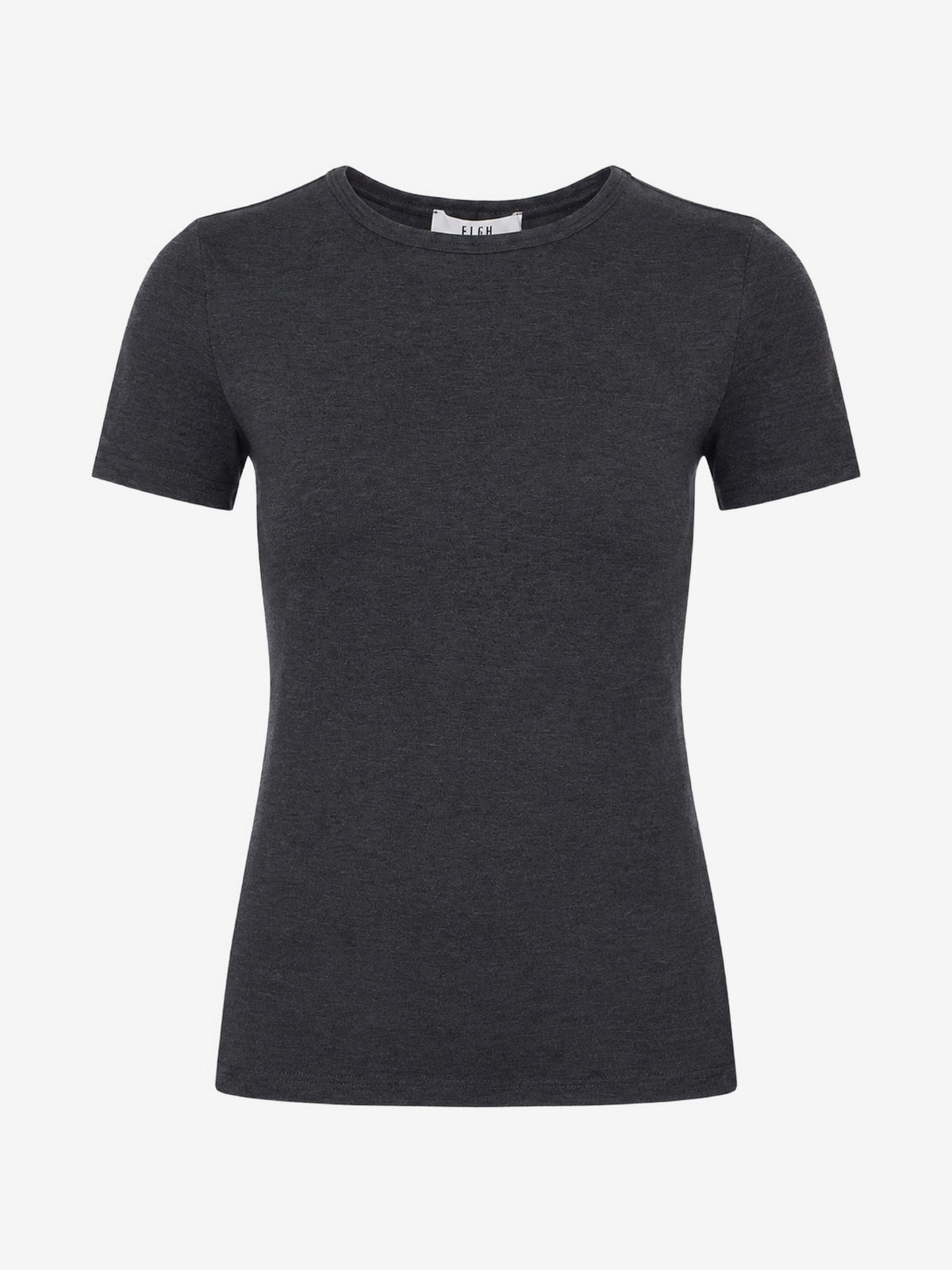 Top maille manches courtes gris anthracite femme ELEH vue de face