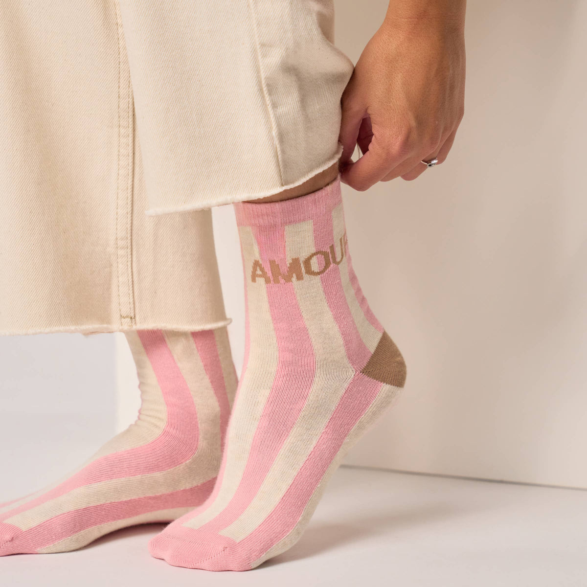 Chaussettes en coton peigné à message - Amour: Taille unique: 37/40 — vue 3 sur 3